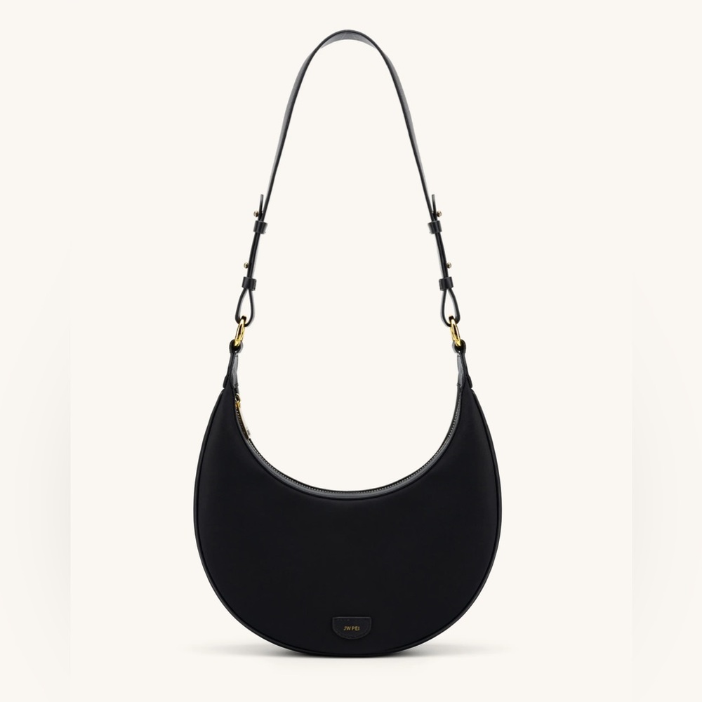 CARLY NYLON SADDLE BAG - BLACK